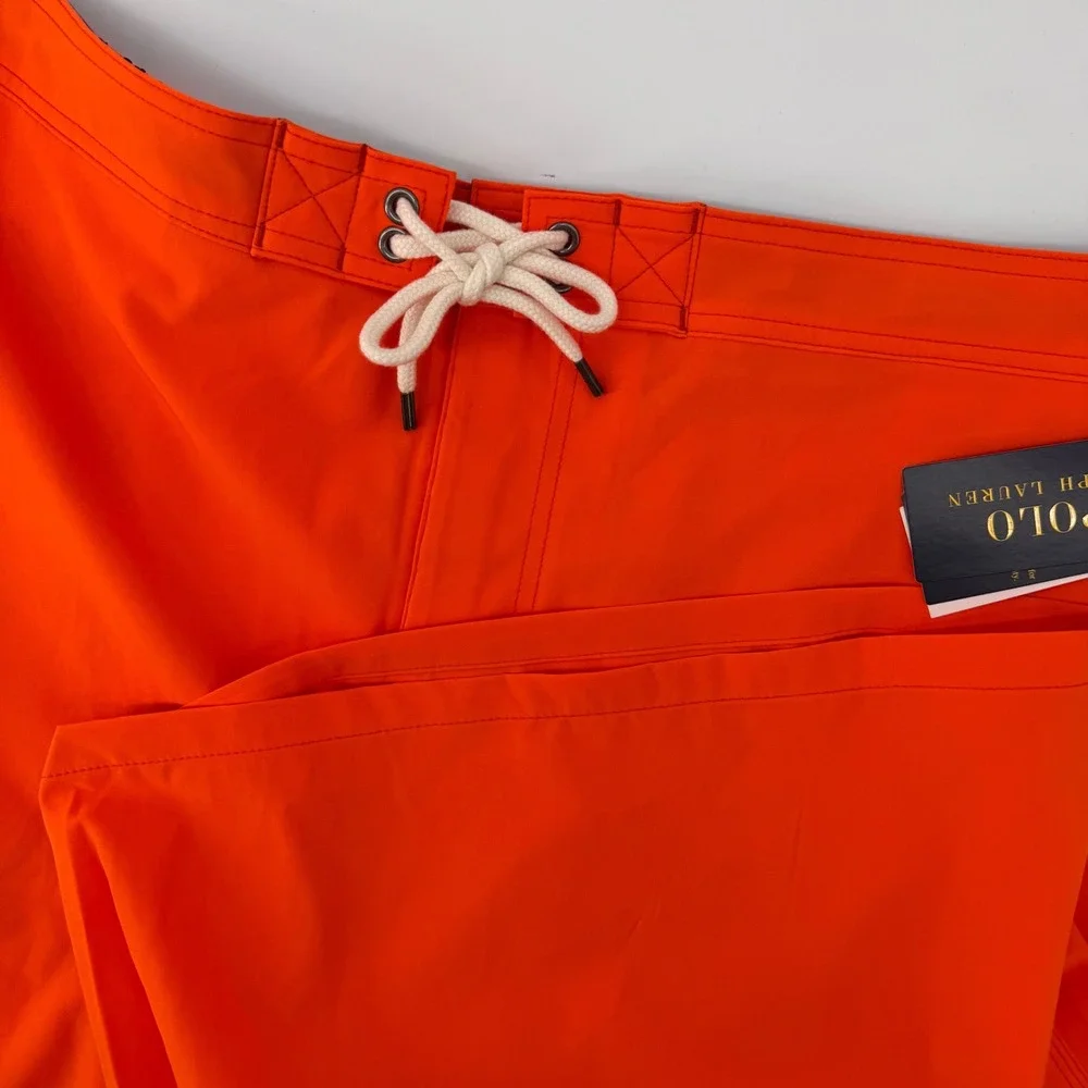 Polo Ralph Lauren Swim Trunks Men 2XLT Orange Cargo Pocket Lace-Up Big & Tall